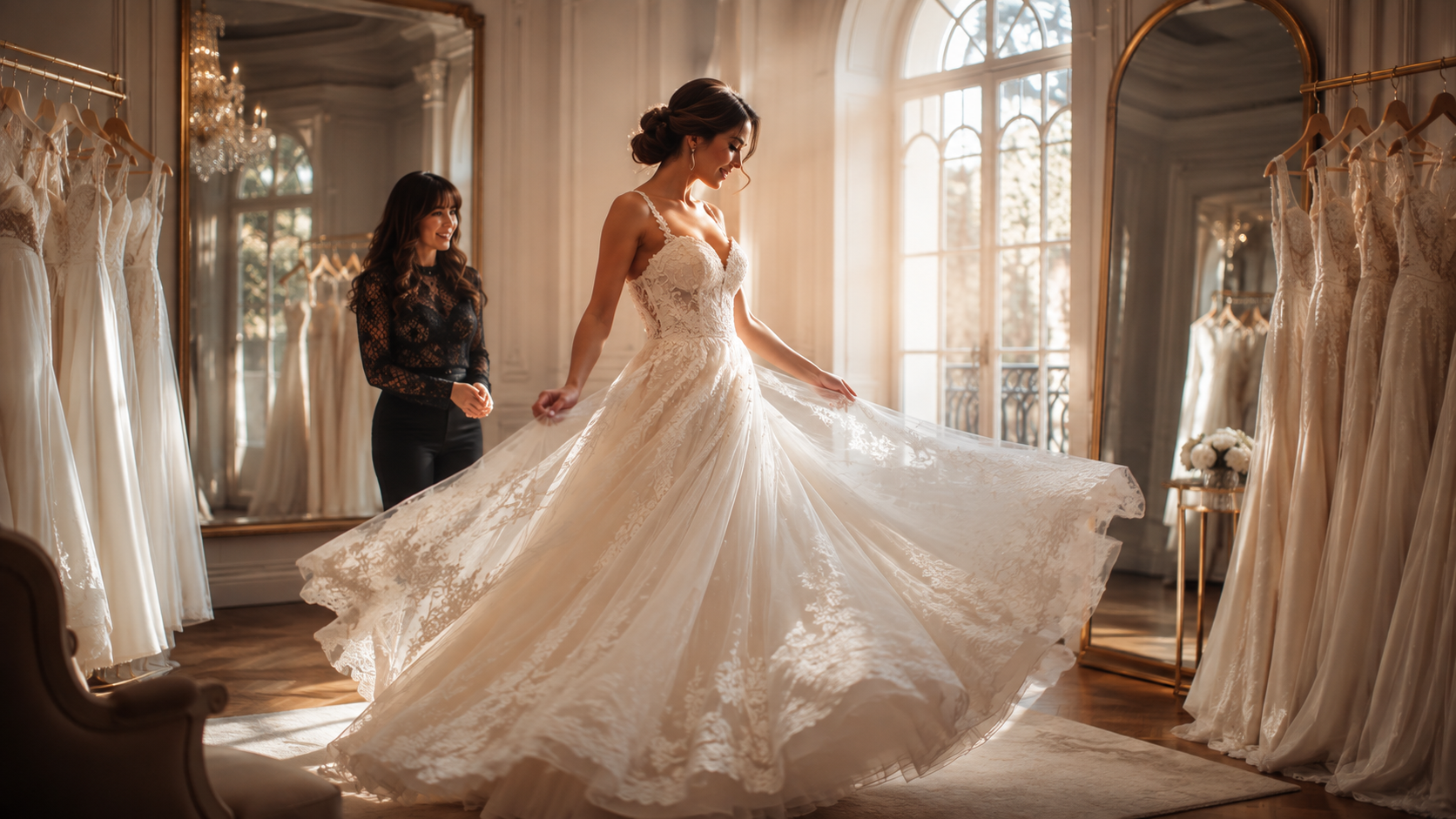 Campioni di tessuti bridal: mikado, chiffon e pizzo